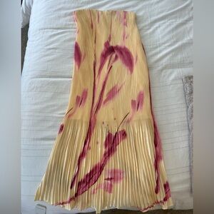 NWT Abercrombie & Fitch Strapless Yellow and Pink Midi Dress